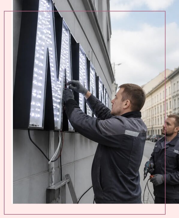 Изготовление и монтаж светодиодных LED вывесок в Кореновске