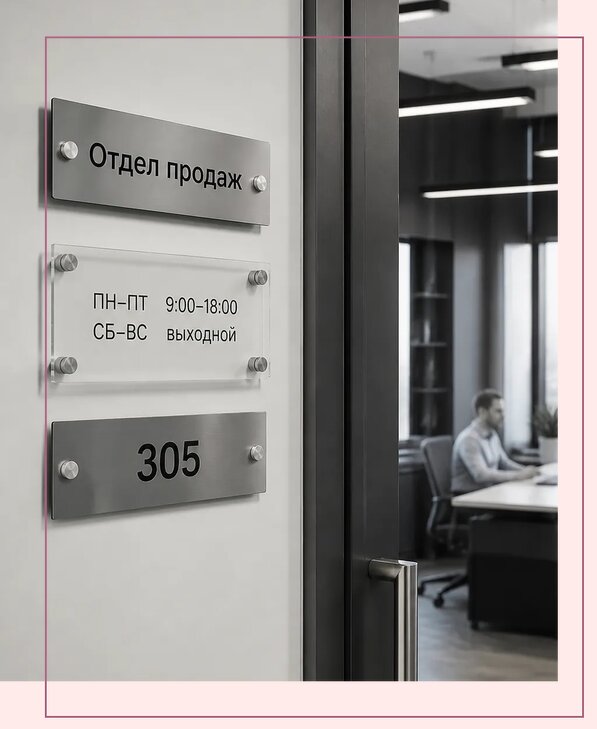 Офисные таблички на дверь в Кореновске по цене от 5078 р. | Аванза-Кнв